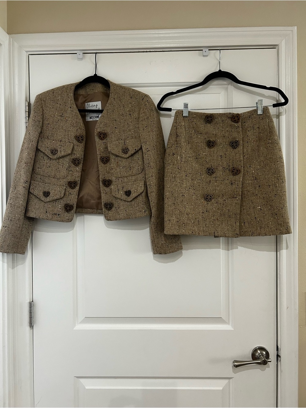 Moschino Cheap and Chic Vintage 1993 Blazer & Skirt Set - Beige